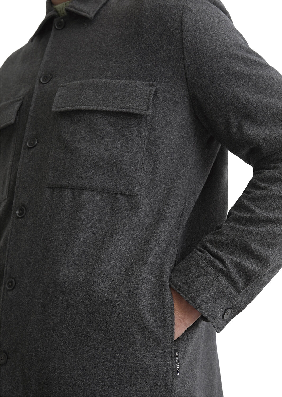 Overshirt with bowling collar, ches