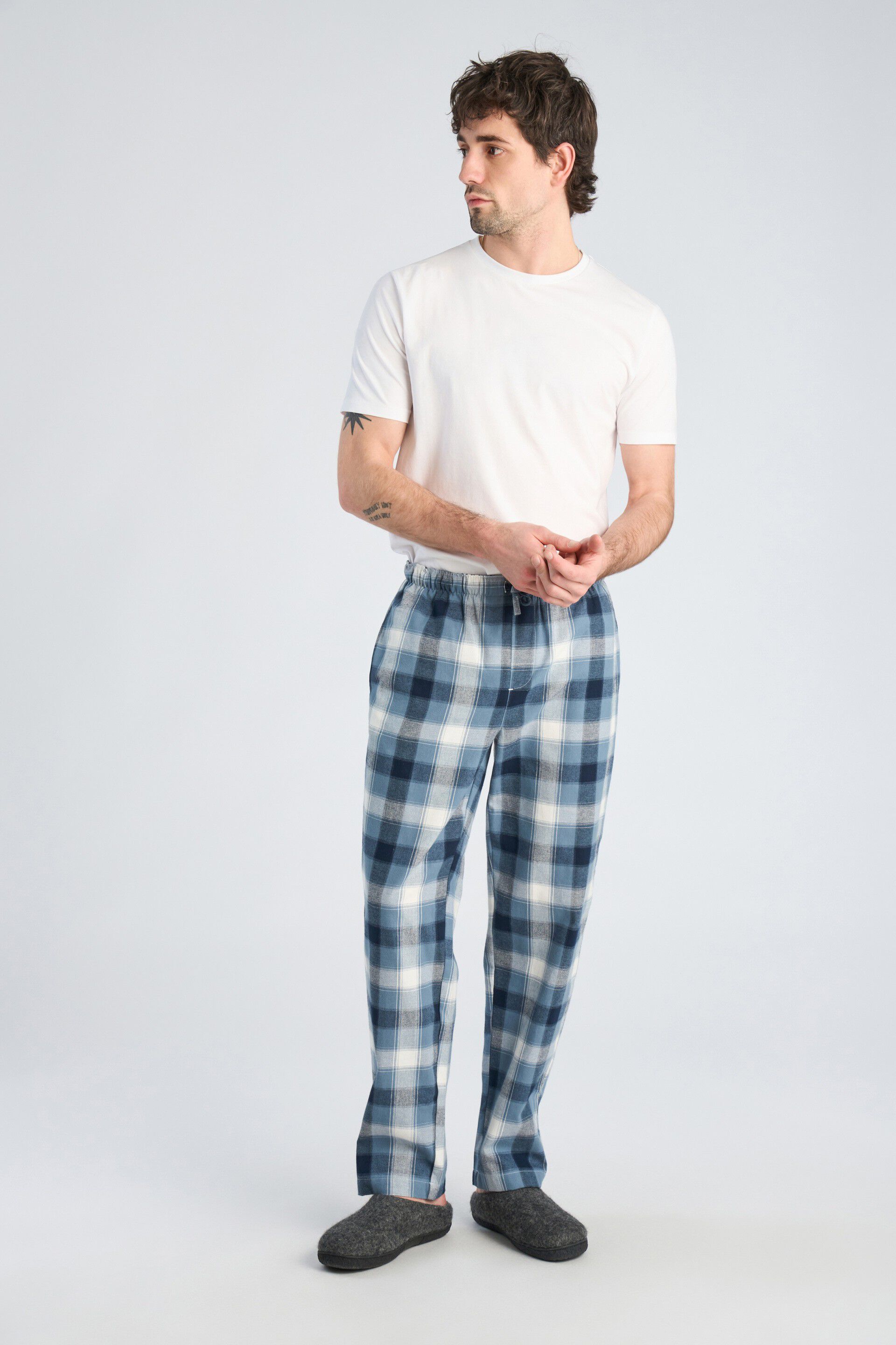 Checked brushed pyjama pants