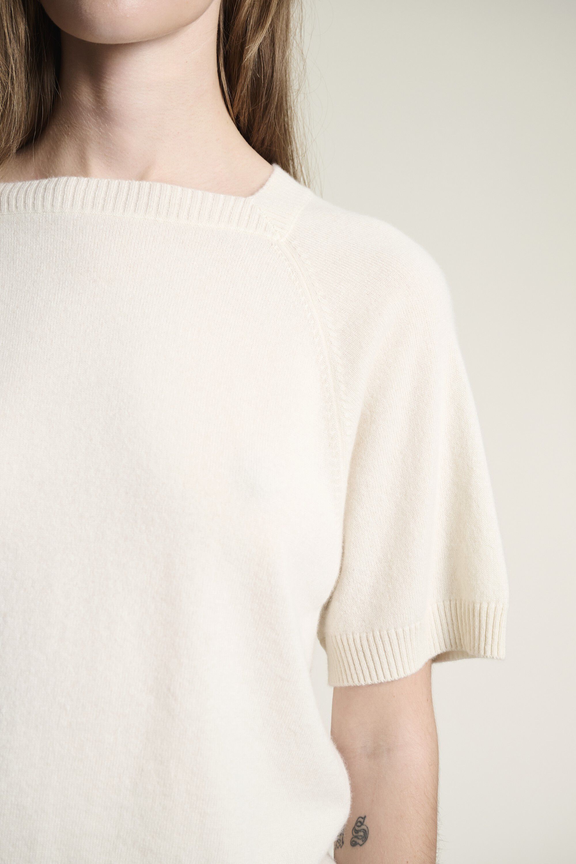 Kumo cashmere kort&aelig;rmet bluse