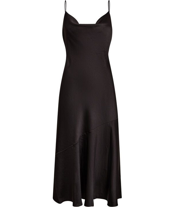 TUNCA Satin Cowl Neck Evening Midi