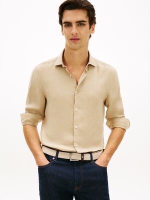 Smart Casual Slim Fit Pure Linen Shirt