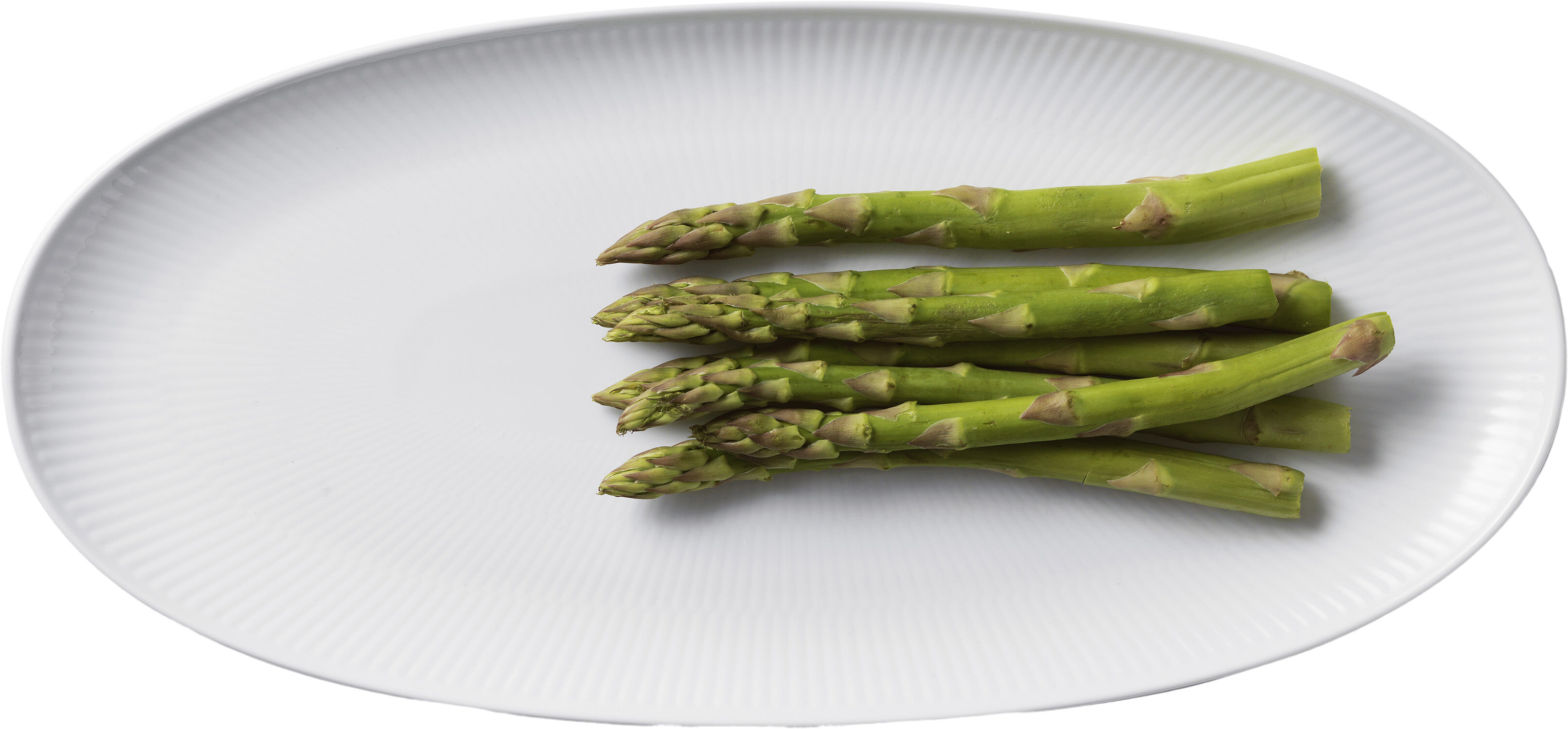 Hvid Riflet 37 cm Aflangt fad