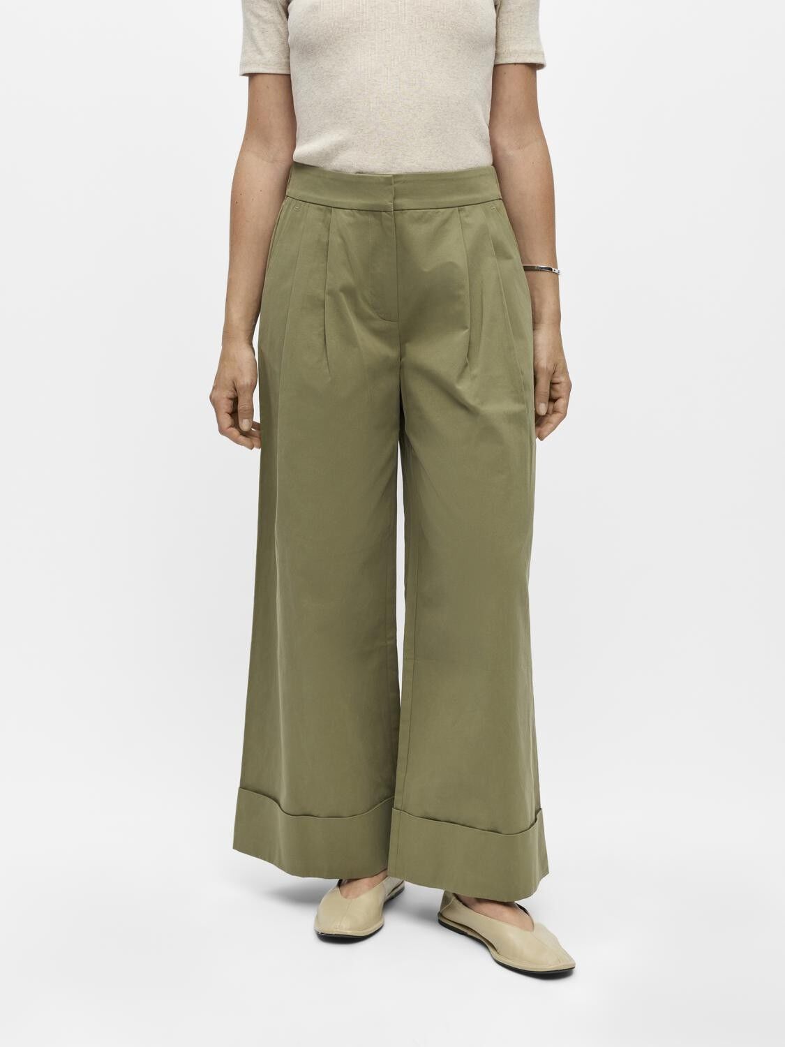 OBJKASANI MW RE WIDE PANT E TNE