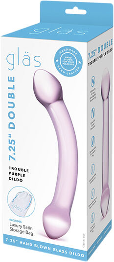 GLAS - DOUBLE TROUBLE PURPLE GLASS DILDO