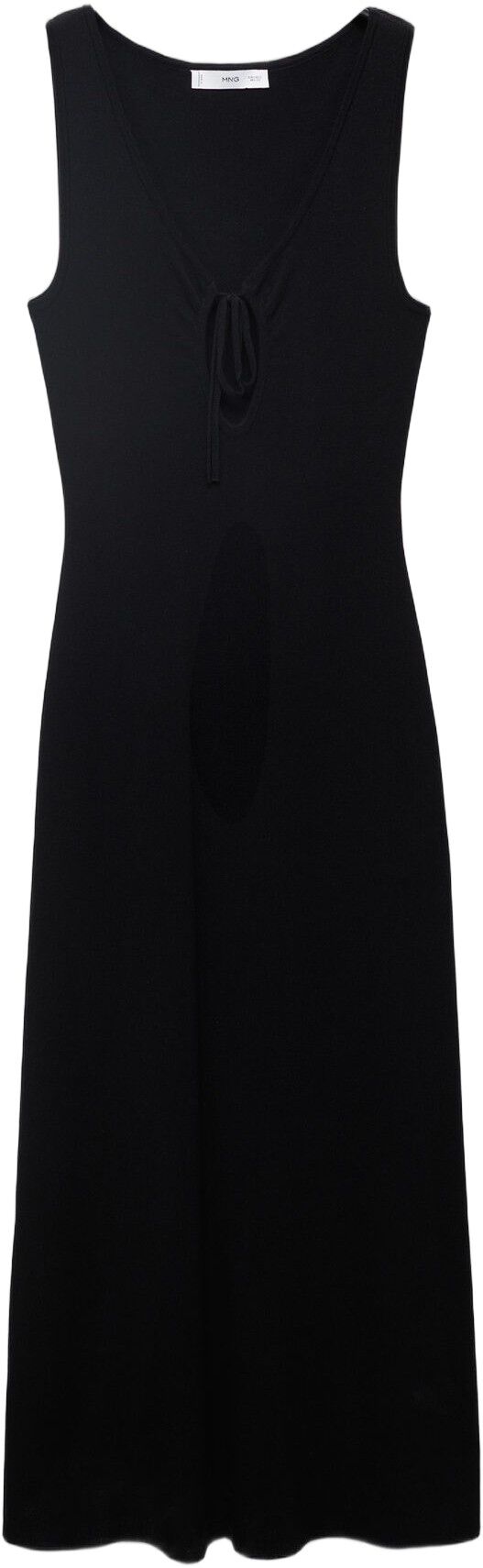 Knitted dress with bow neckline