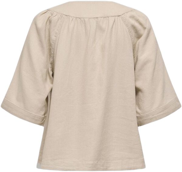 ONLCARO 2/4 V-NECK LINEN BL TOP CC