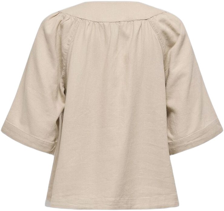 ONLCARO 2/4 V-NECK LINEN BL TOP CC