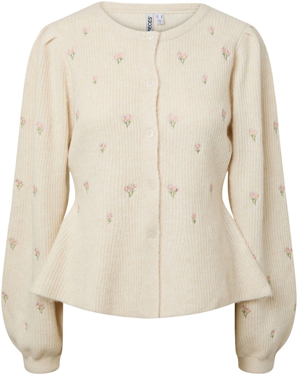 Pcsilly Ls Puff Knit Cardigan Emb Bc