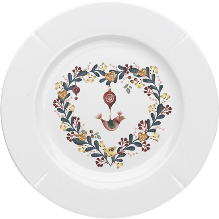 GC Cottage Tallerken Ø19. 5 cm hvid m. deko