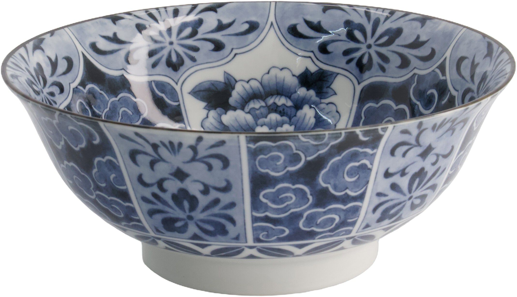 Wa Mixed Bowls Ramen Unmo-Botan Blue 21x8.7cm 1300ml  3/24