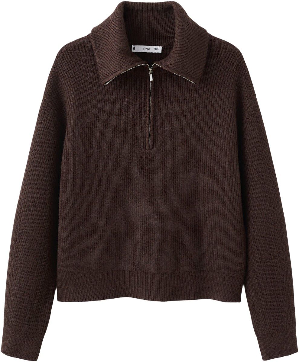 Sweater with contrasting zip collar