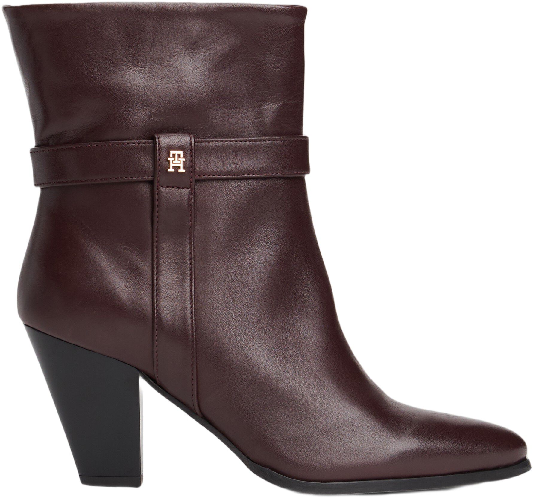TH T-STRAP LEATHER POINTY BOOTIE