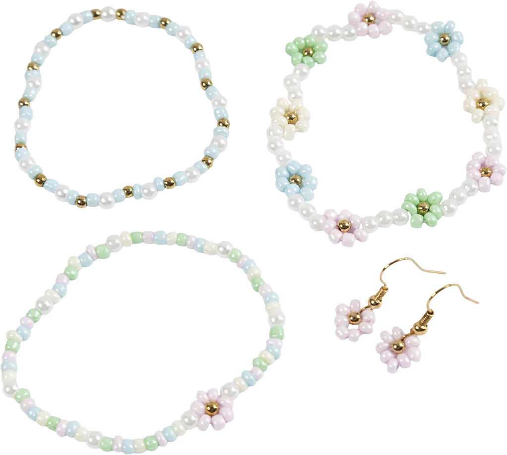 Mini DIY Kit Smykker, Elastikarmb&aring;nd og &oslash;rering