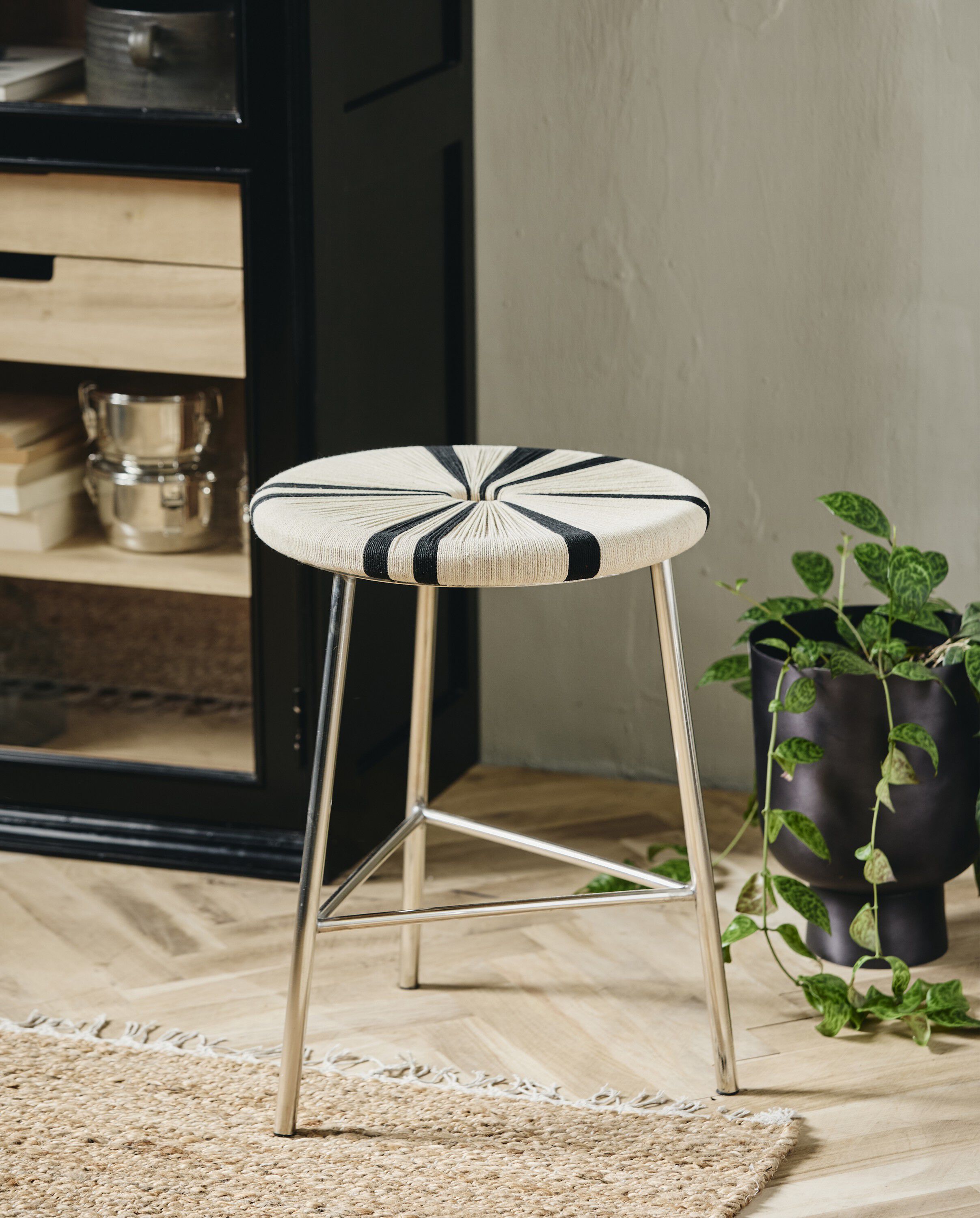 MORICE stool, low - black/ivory