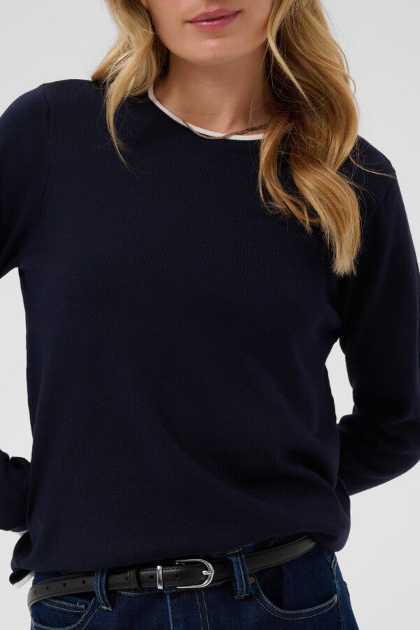 MilaSZ LS Contrast Pullover