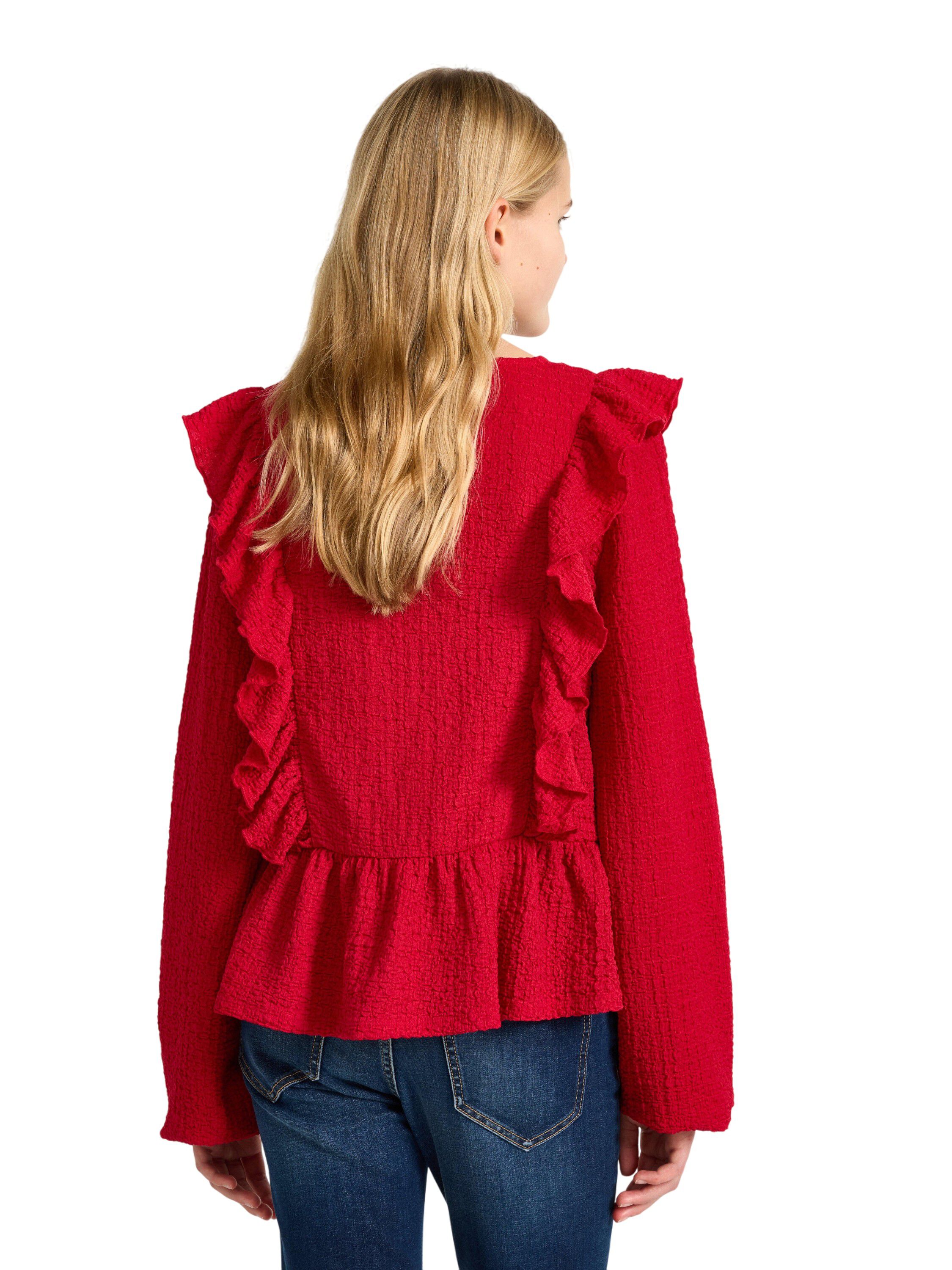 Top i jersey med tekstur, samt lang