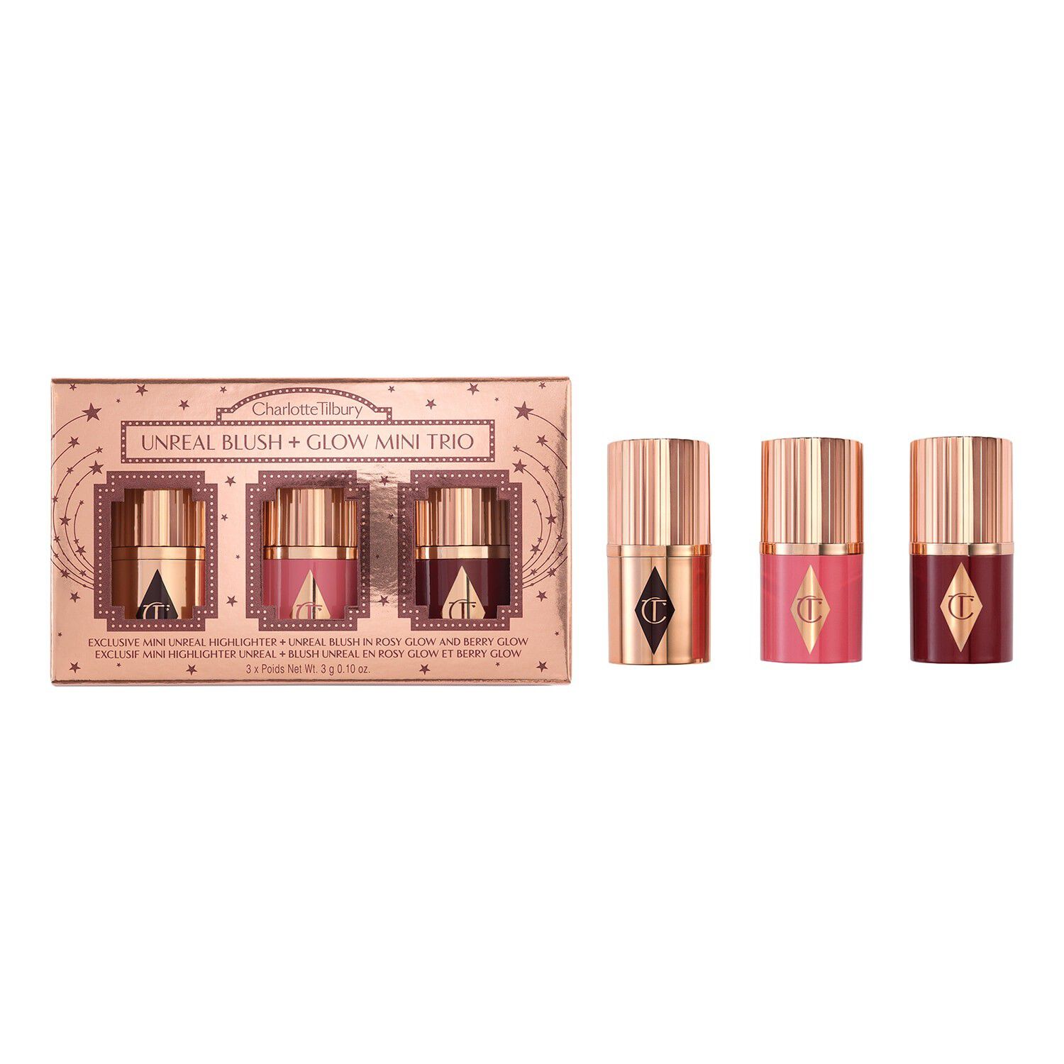 Unreal Blush Glow Mini Trio - Trio-set f&ouml;r l&auml;pparna