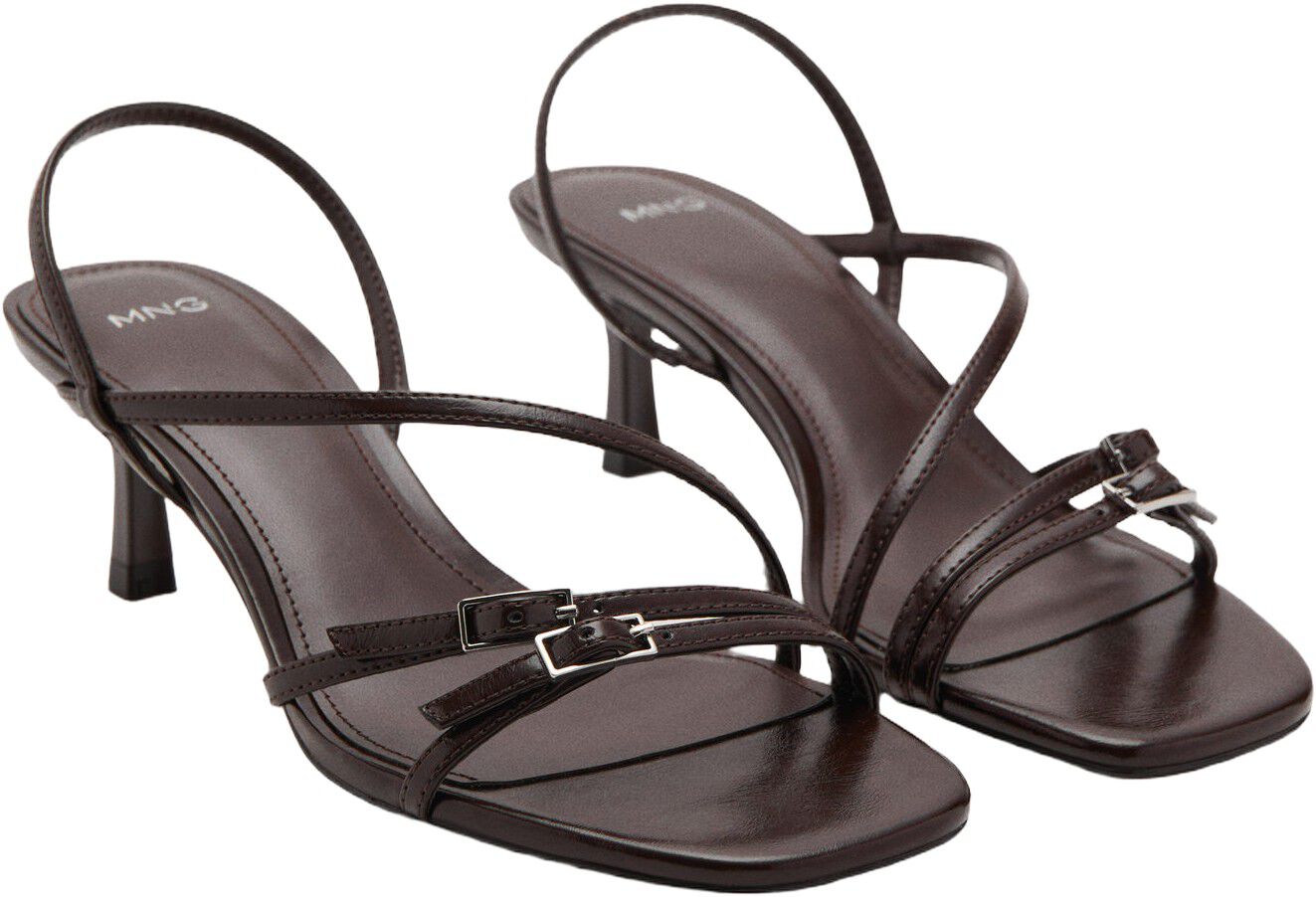 Kitten heel sandals with straps