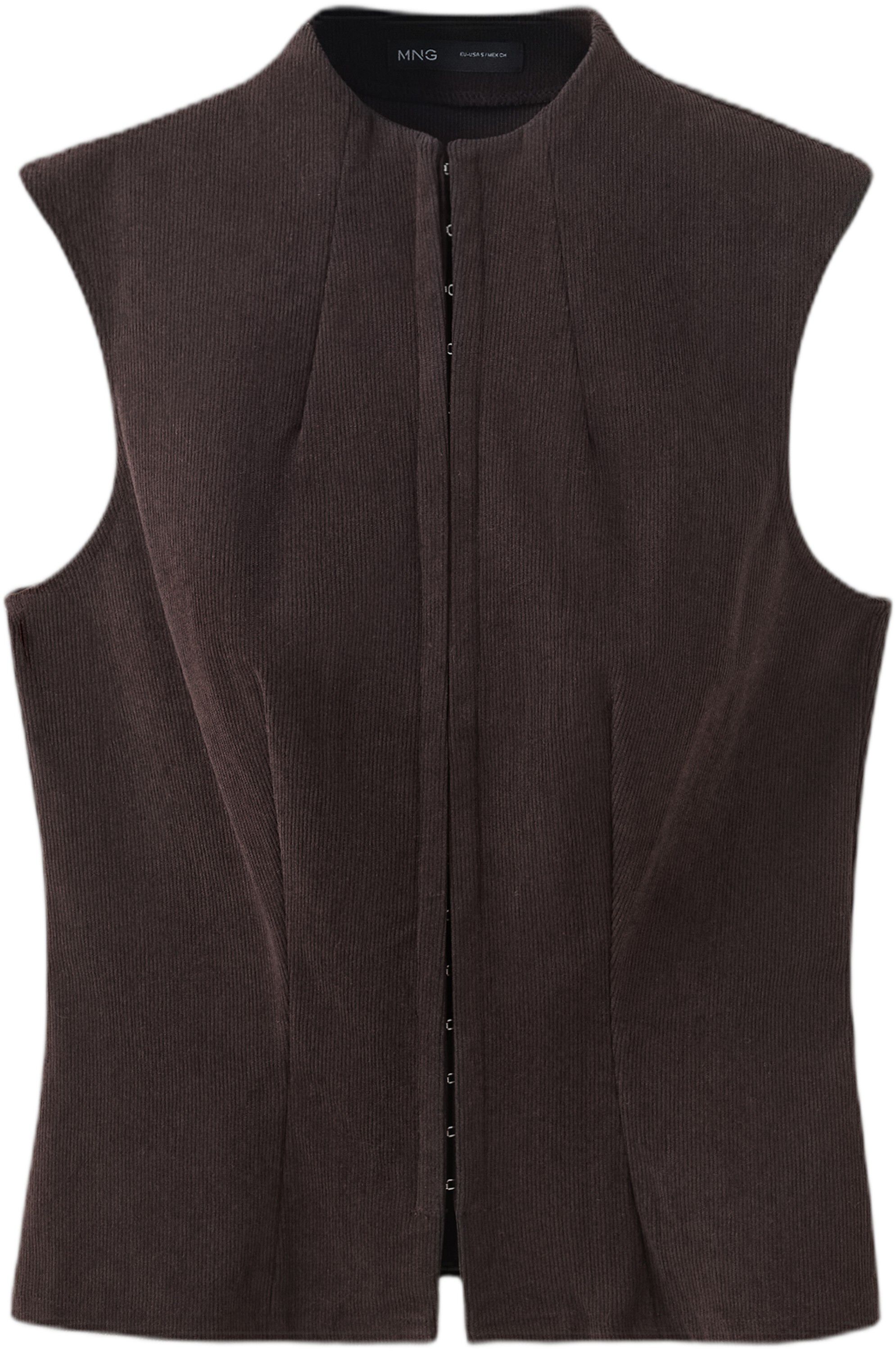 Tailored waistcoat with hook-and-ey
