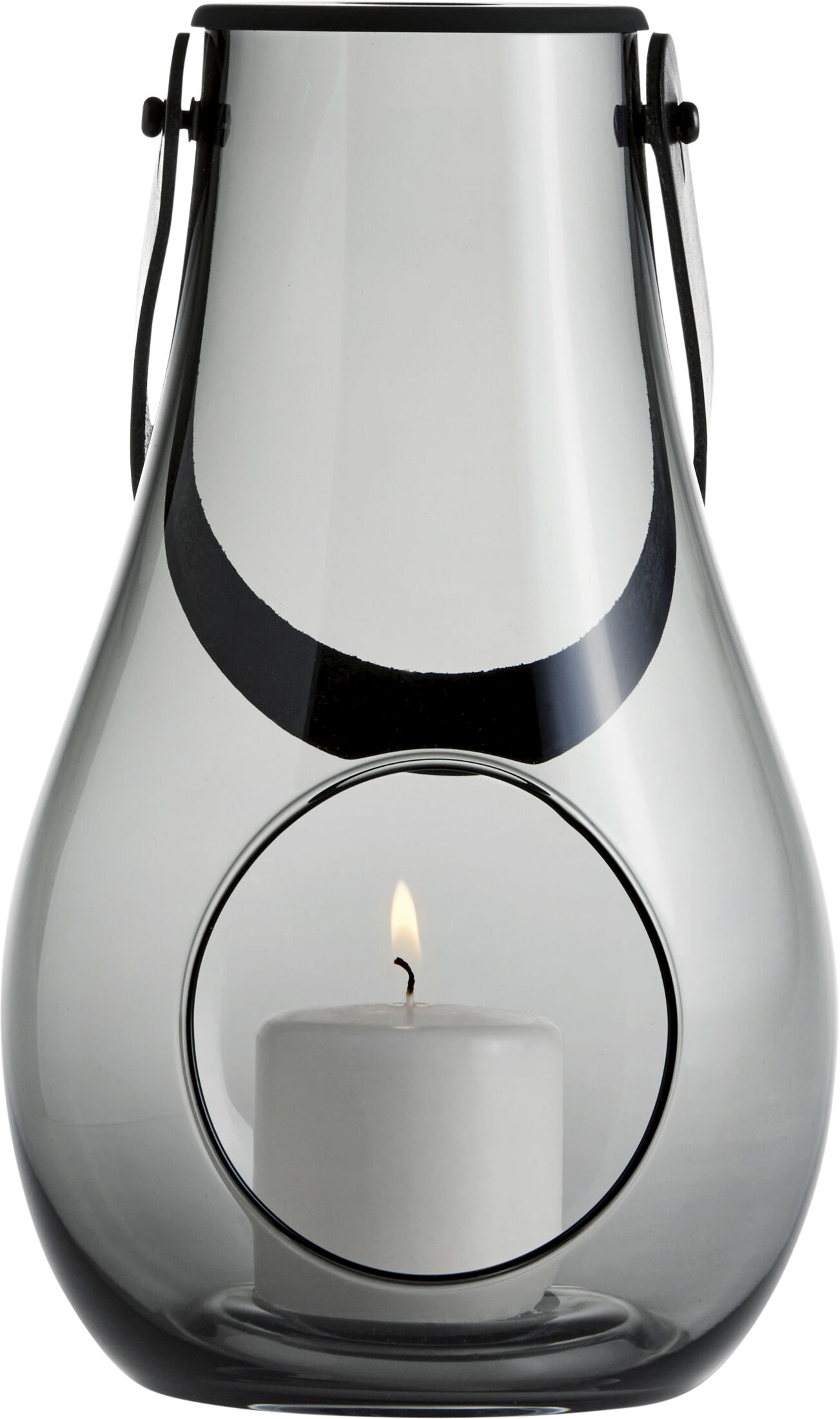 DWL Lanterne, smoke m. sort hank, H 25 cm