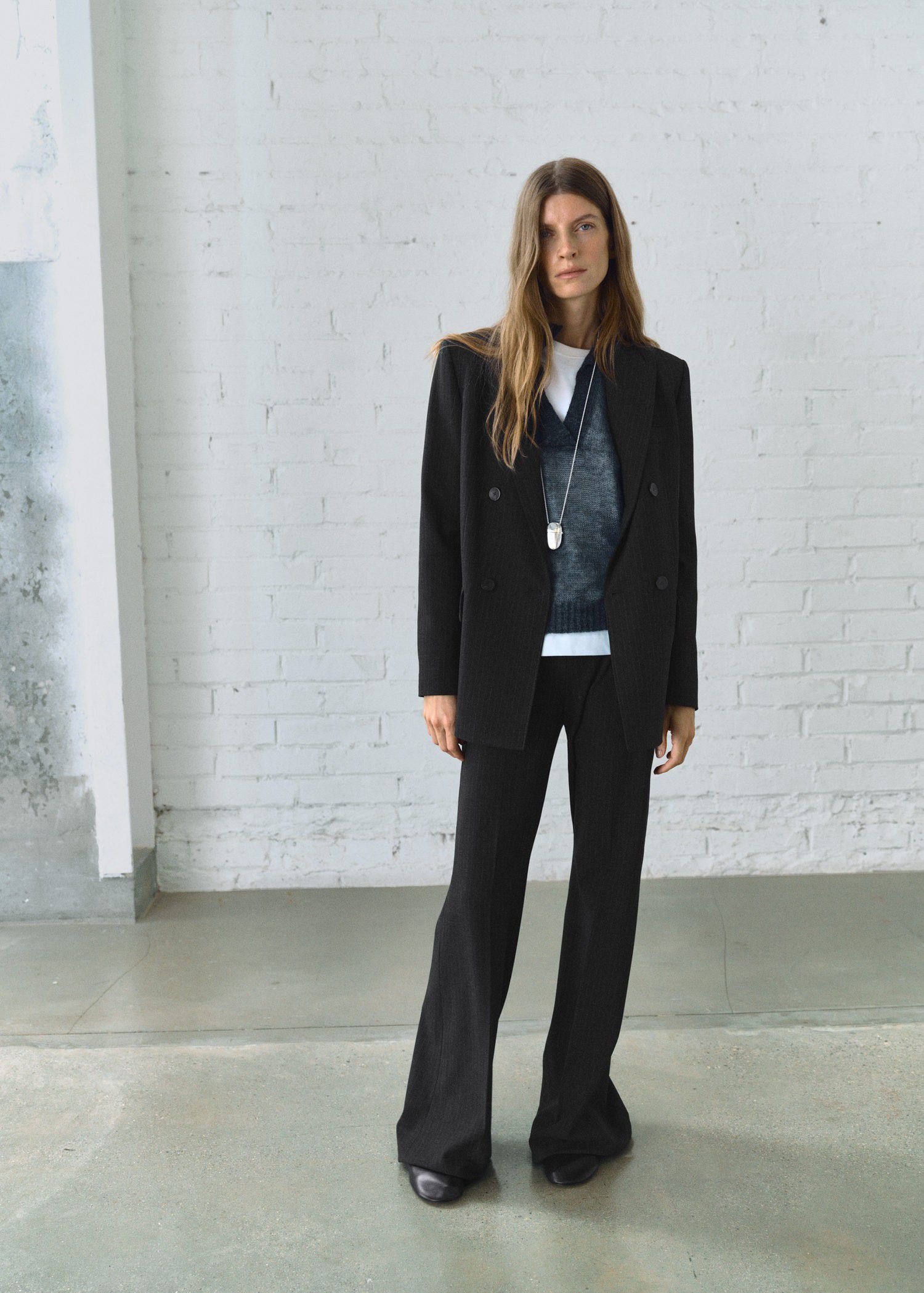 Pinstripe suit jacket