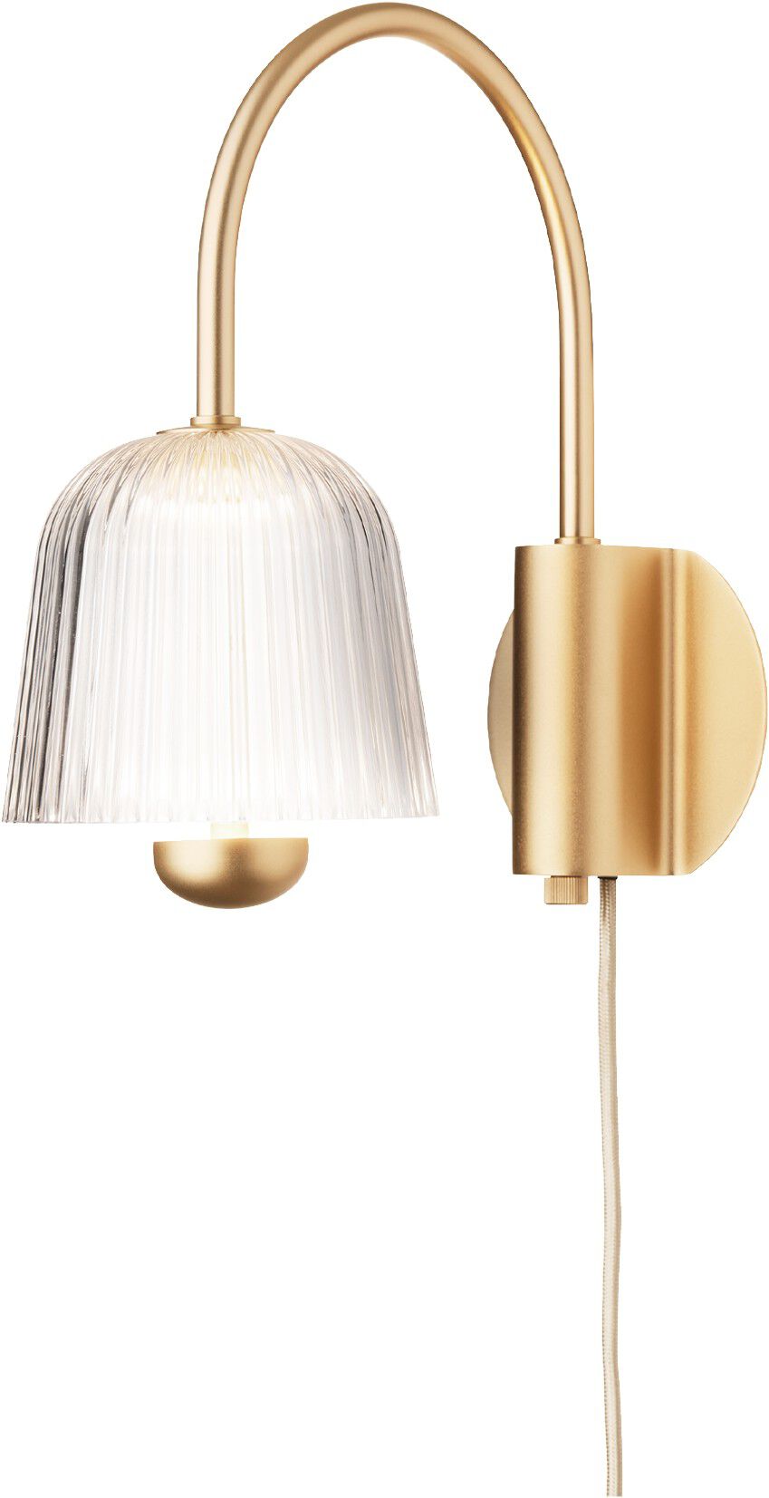 Asteea Wall, satin brass / ripple clear