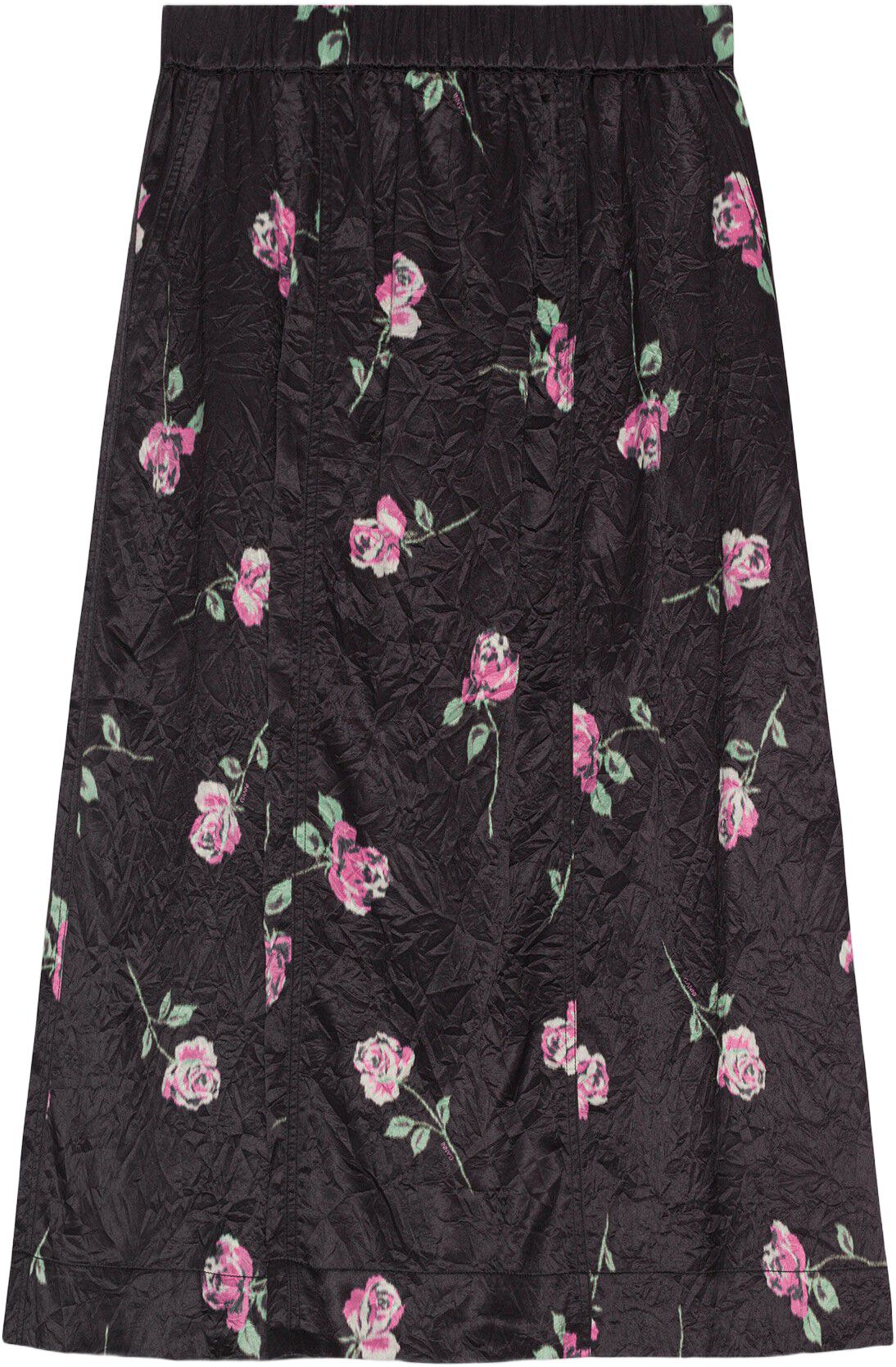 Crinkled Satin Elasticated Maxi Ski