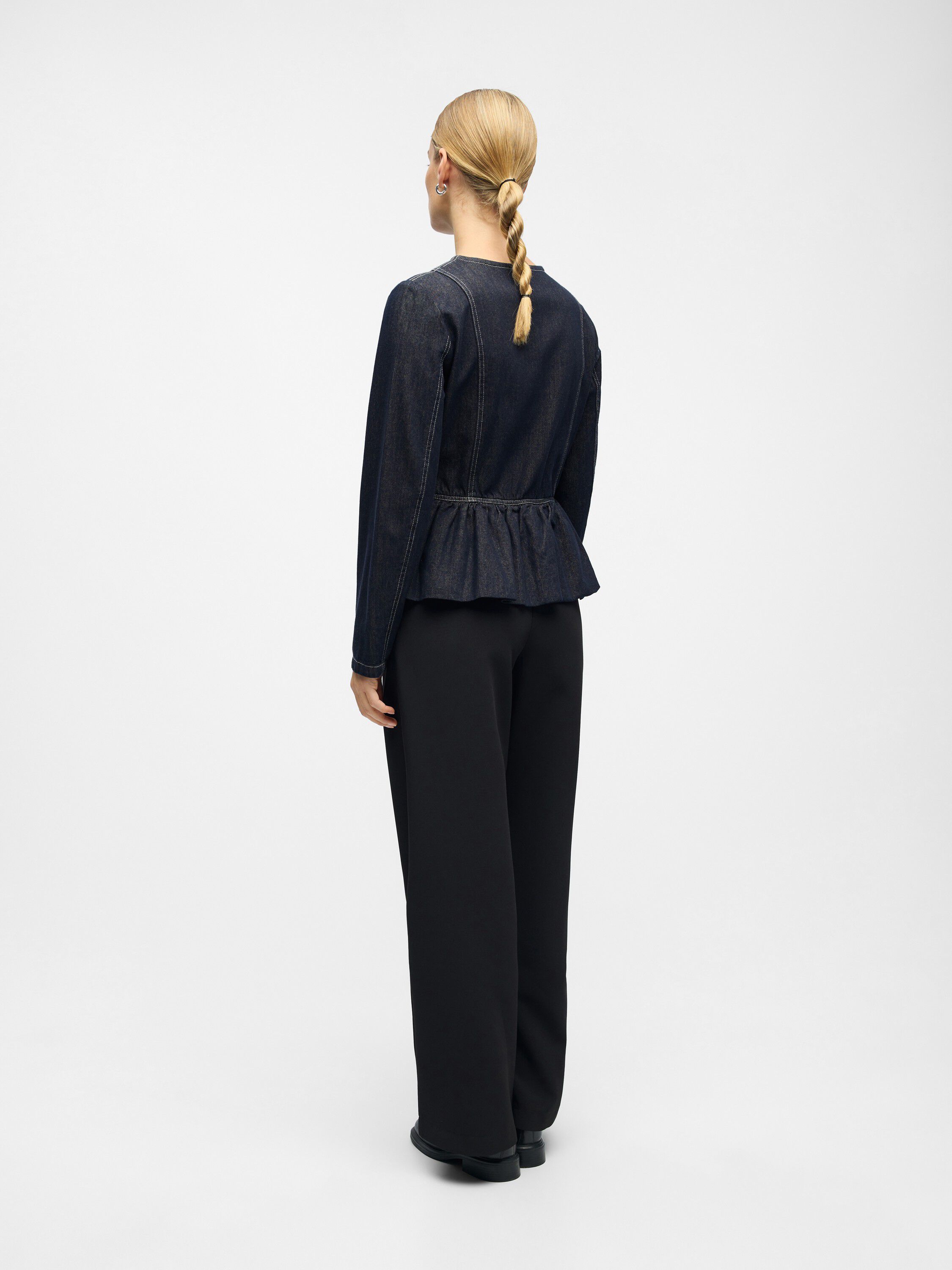 OBJANITA L/S RE DENIM BLAZER 142