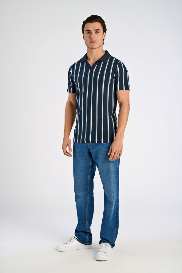 Striped piqué polo shirt S/S