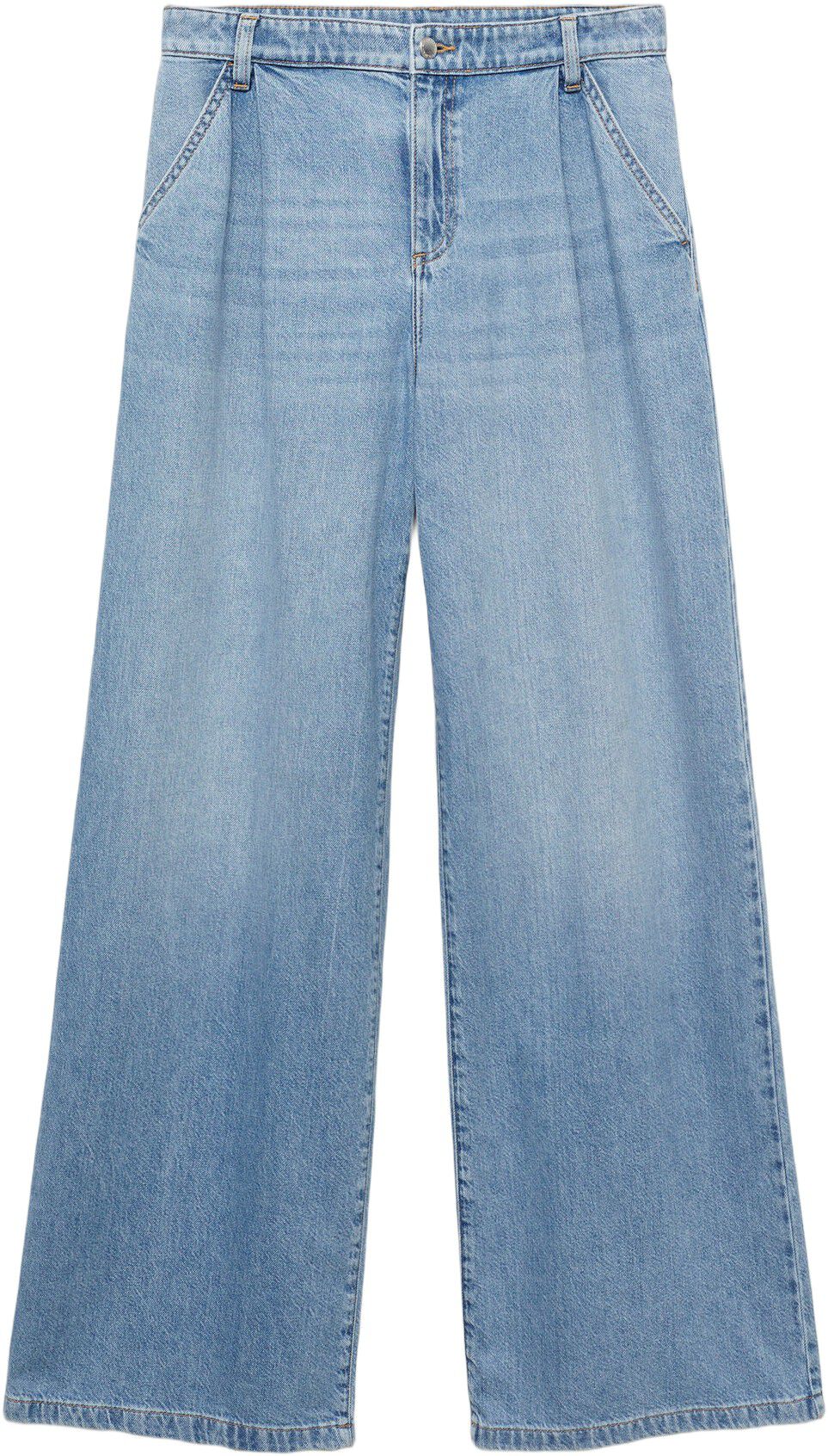 Wideleg pleated jeans