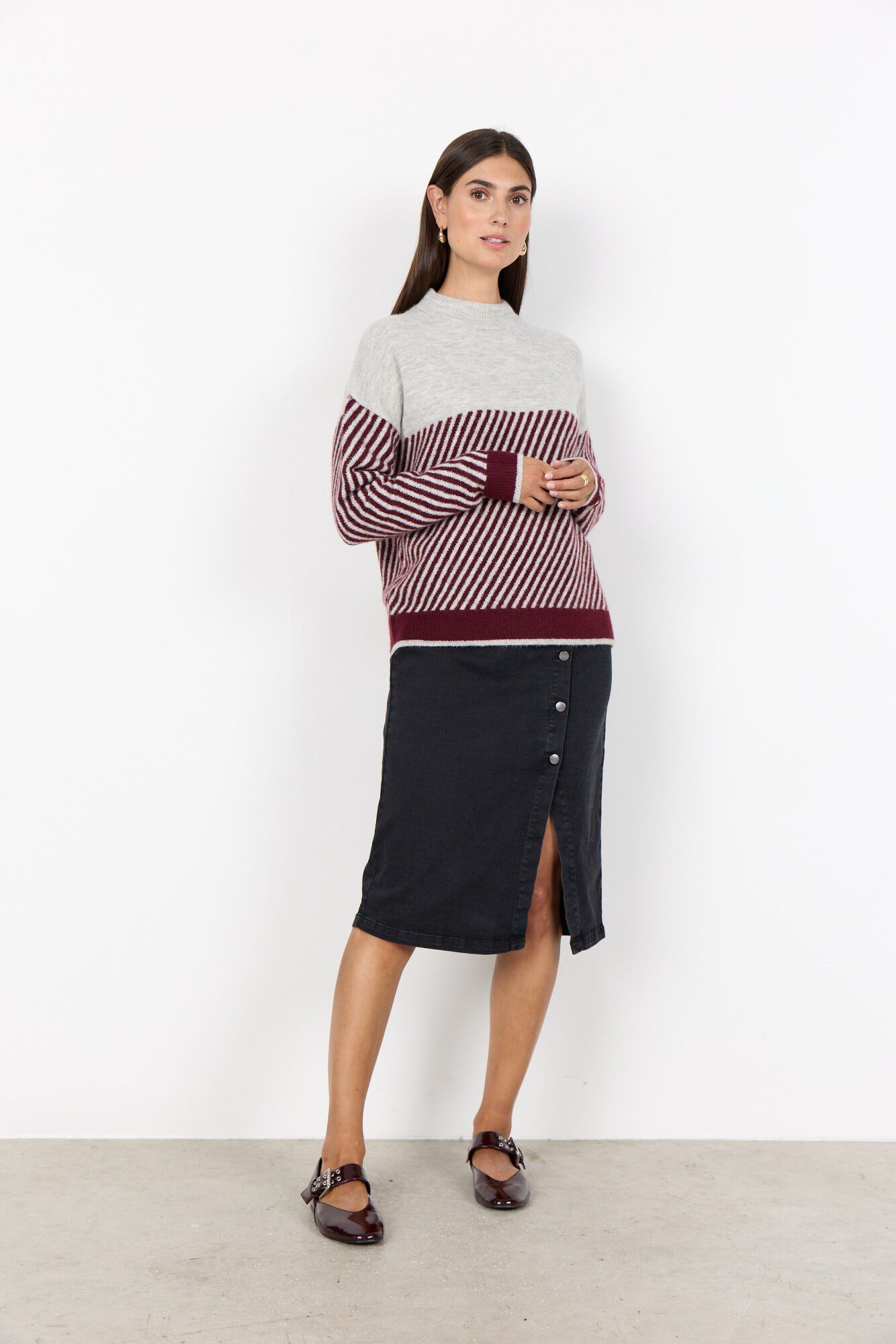 SC-NESSIE STRIPE 71 Pullover Bordeaux