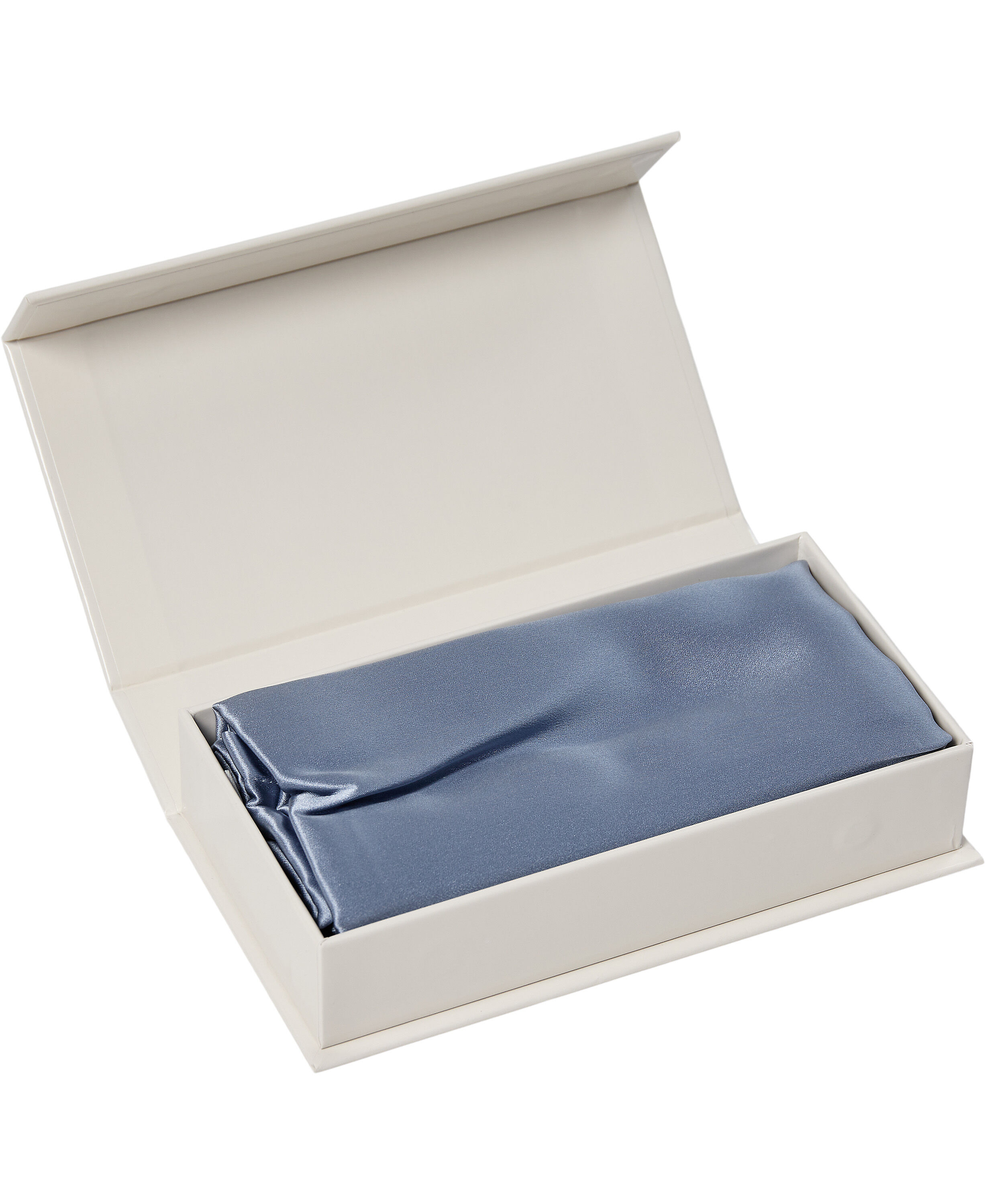 Silke pudebetr&aelig;k med lynl&aring;s, 100 % morb&aelig;rsilke, 60x63 cm, lysebl&aring;