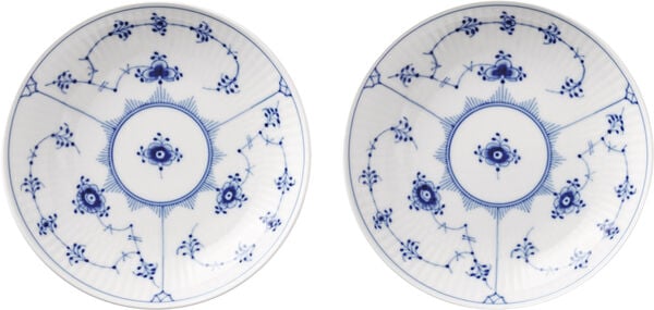 Musselmalet Riflet skål sæt, 15 cm. , 2 stk.