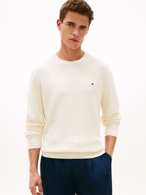Textured Knit Crew Neck Jumper