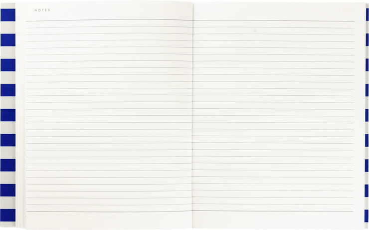 Weekly Planner med syet ryg, Blå stribe