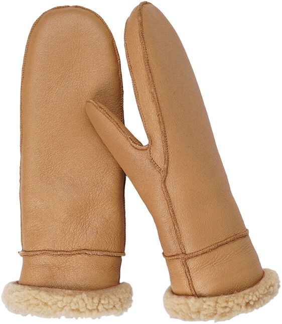 VINSON - MITTENS - SHEEP SKIN WITH CURLY SHEARLING AROUND TH