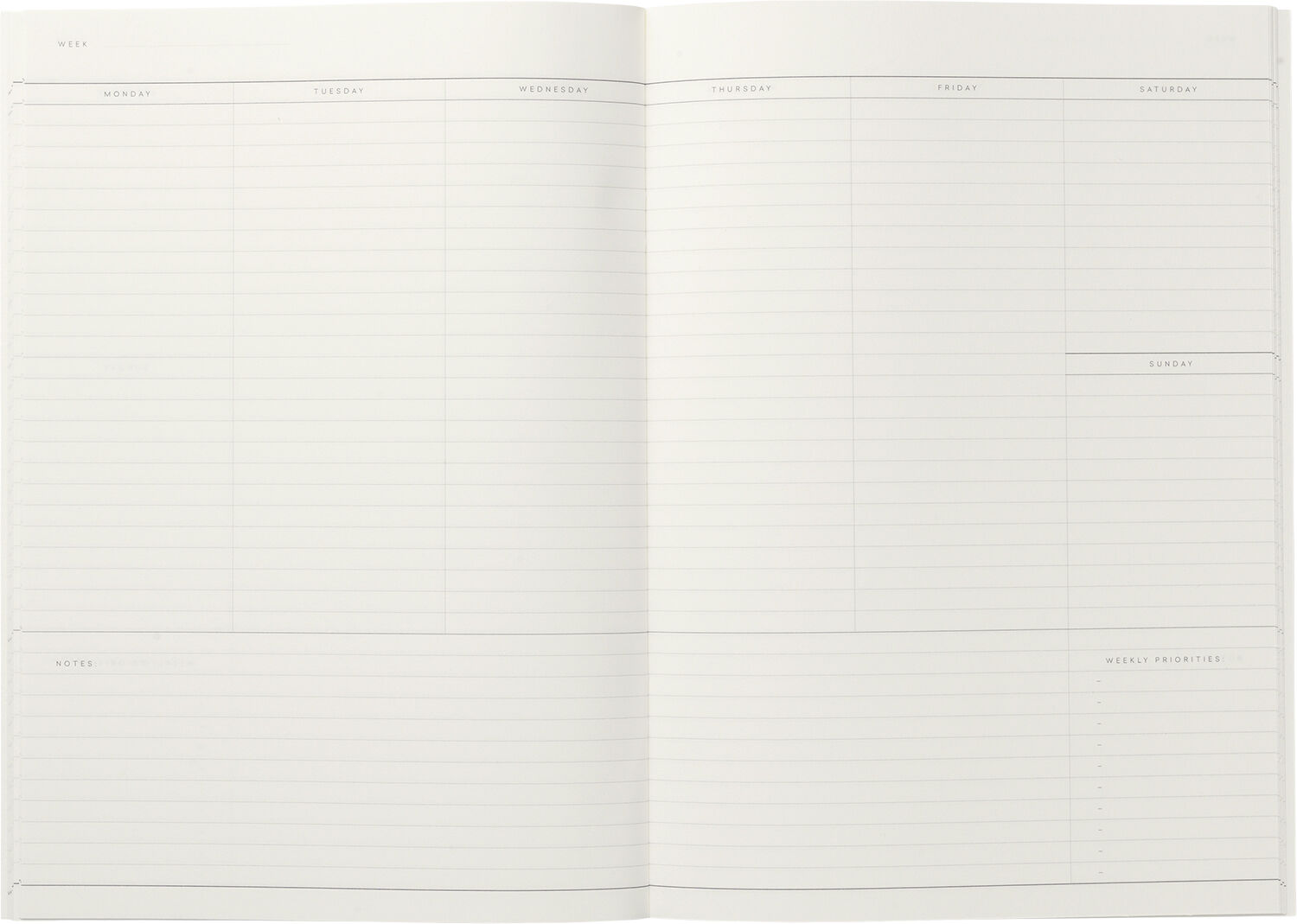 Weekly planner notesbog, m&oslash;rk gr&oslash;n