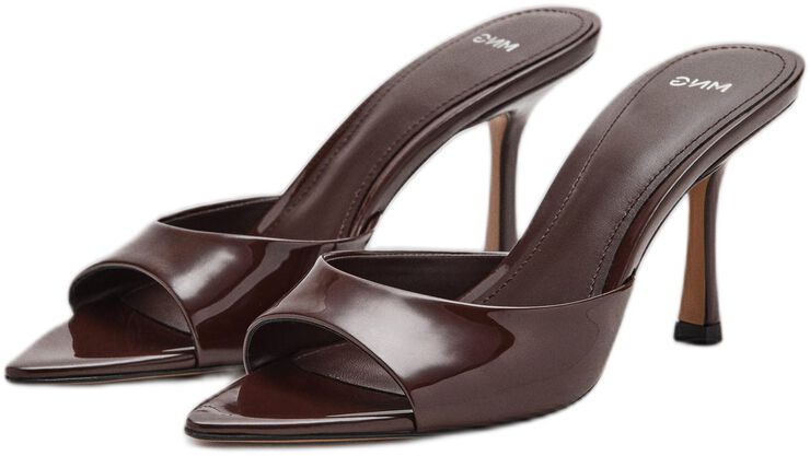 Patent leather high-heeled sandals