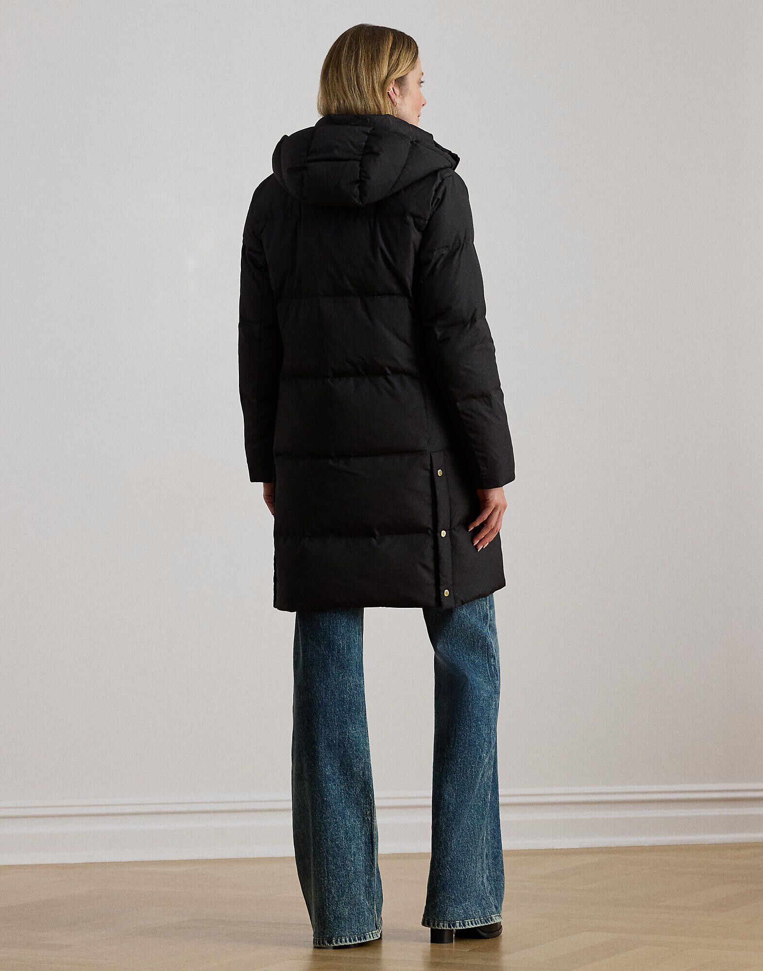 Crest-Patch Hooded Quilted Down Coat