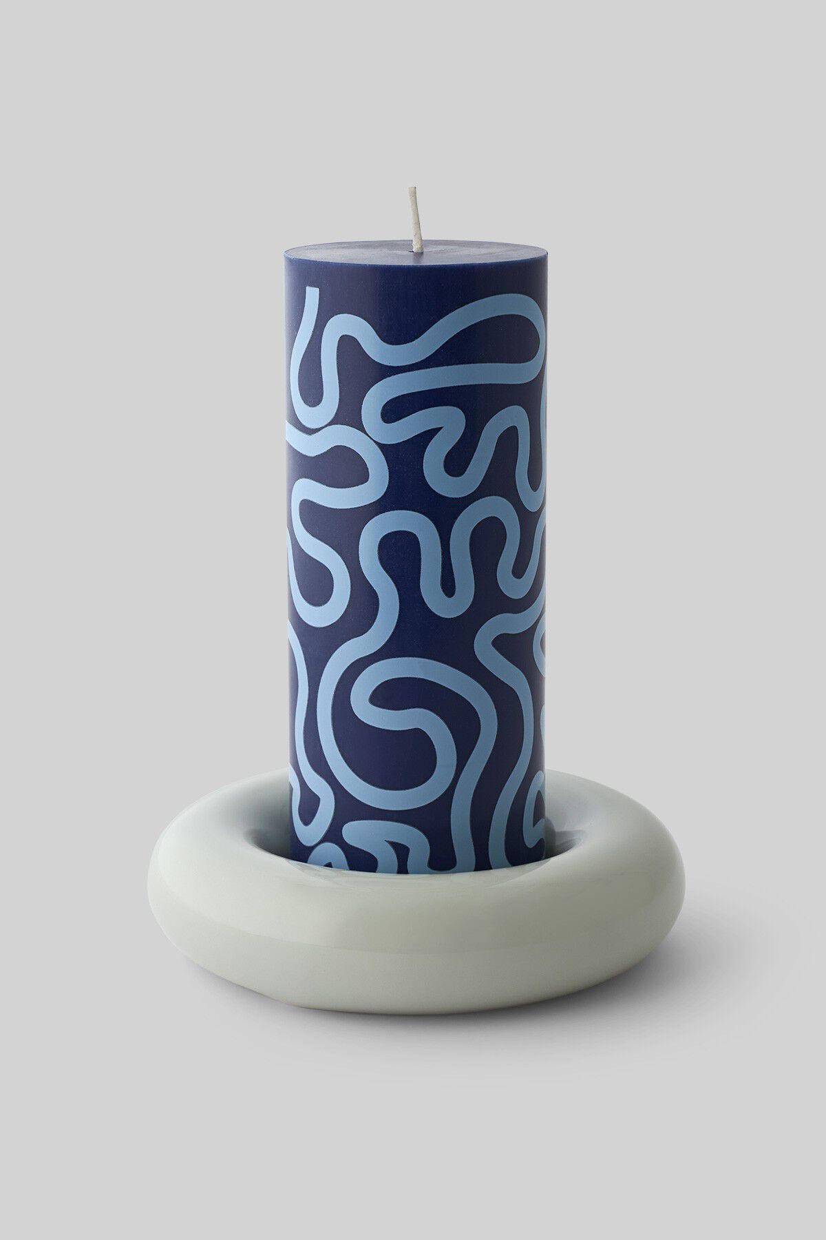 BOB CANDLE HOLDER, LARGE, LIGHT GRE