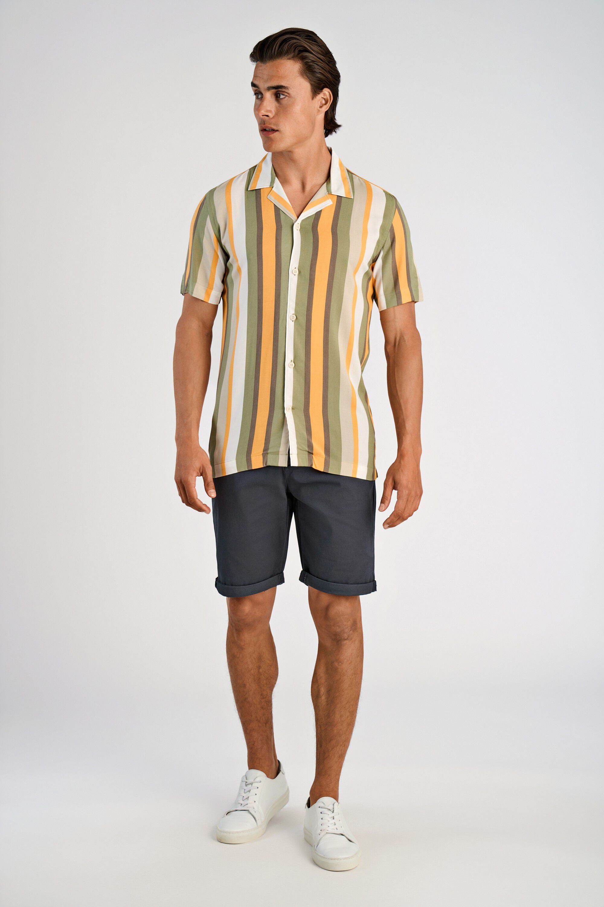 Bold stripe viscose shirt S/S