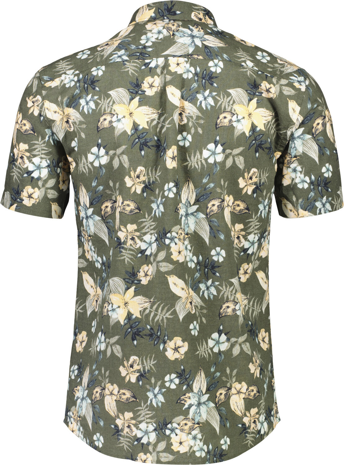 Printed cotton/linen shirt S/S