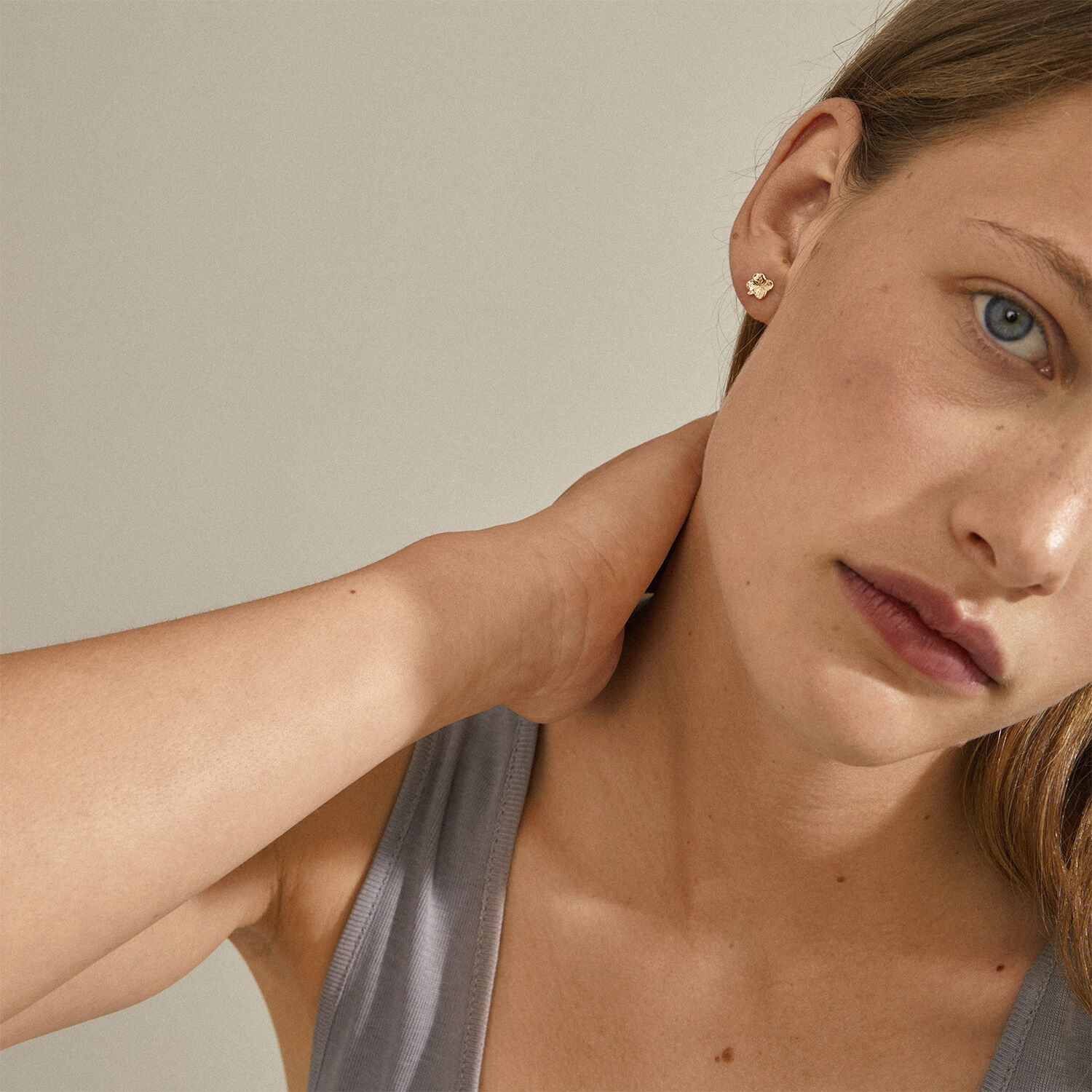 OCTAVIA recycled clover earrings gold-plated