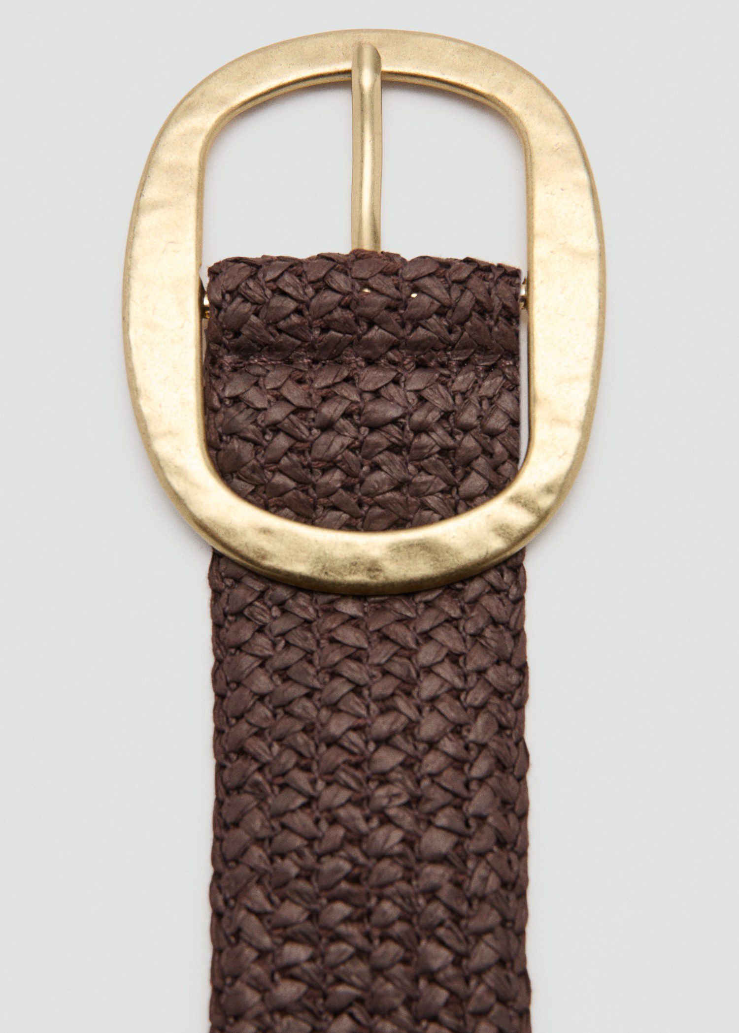 Natural fibre belt with oval buckle