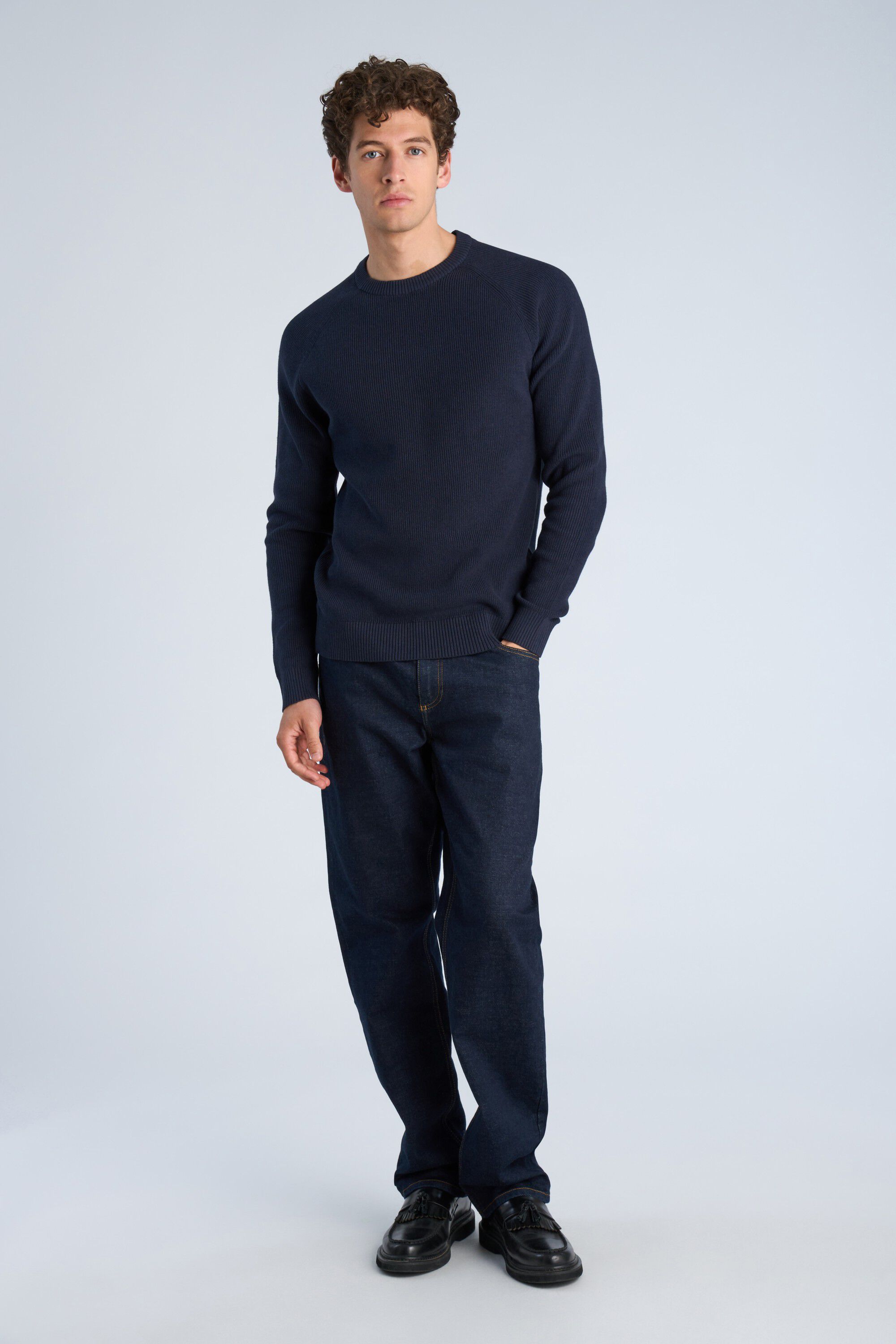 Ribbed L/S o-neck knit