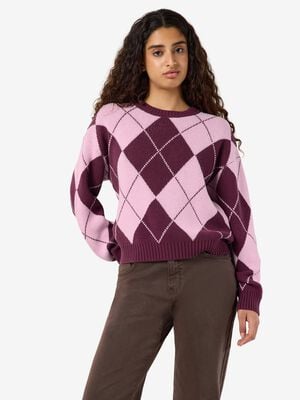 NMACY L/S O-NECK ARGYLE KNIT