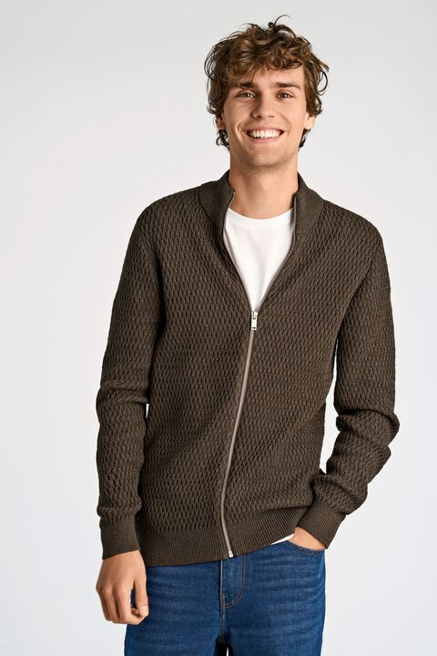 Zip through structure cardigan