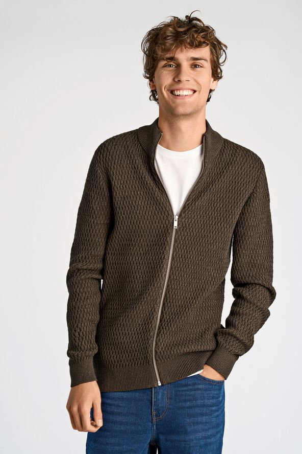 Zip through structure cardigan