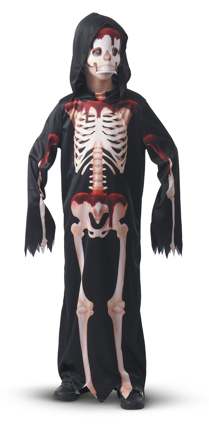 RIO BLOODY SKELET 160 CM DRAGT mH&AElig;TTE - MASKE