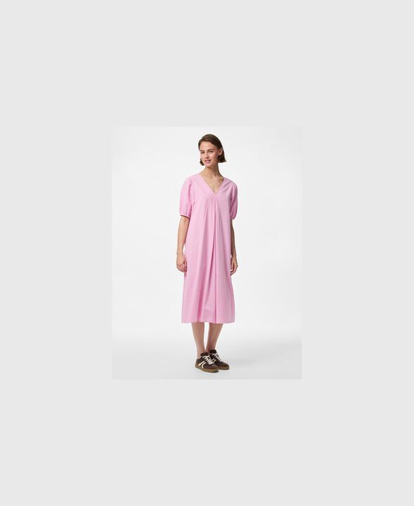 PCALMA 2/4 V-NECK MIDI DRESS WVN D2